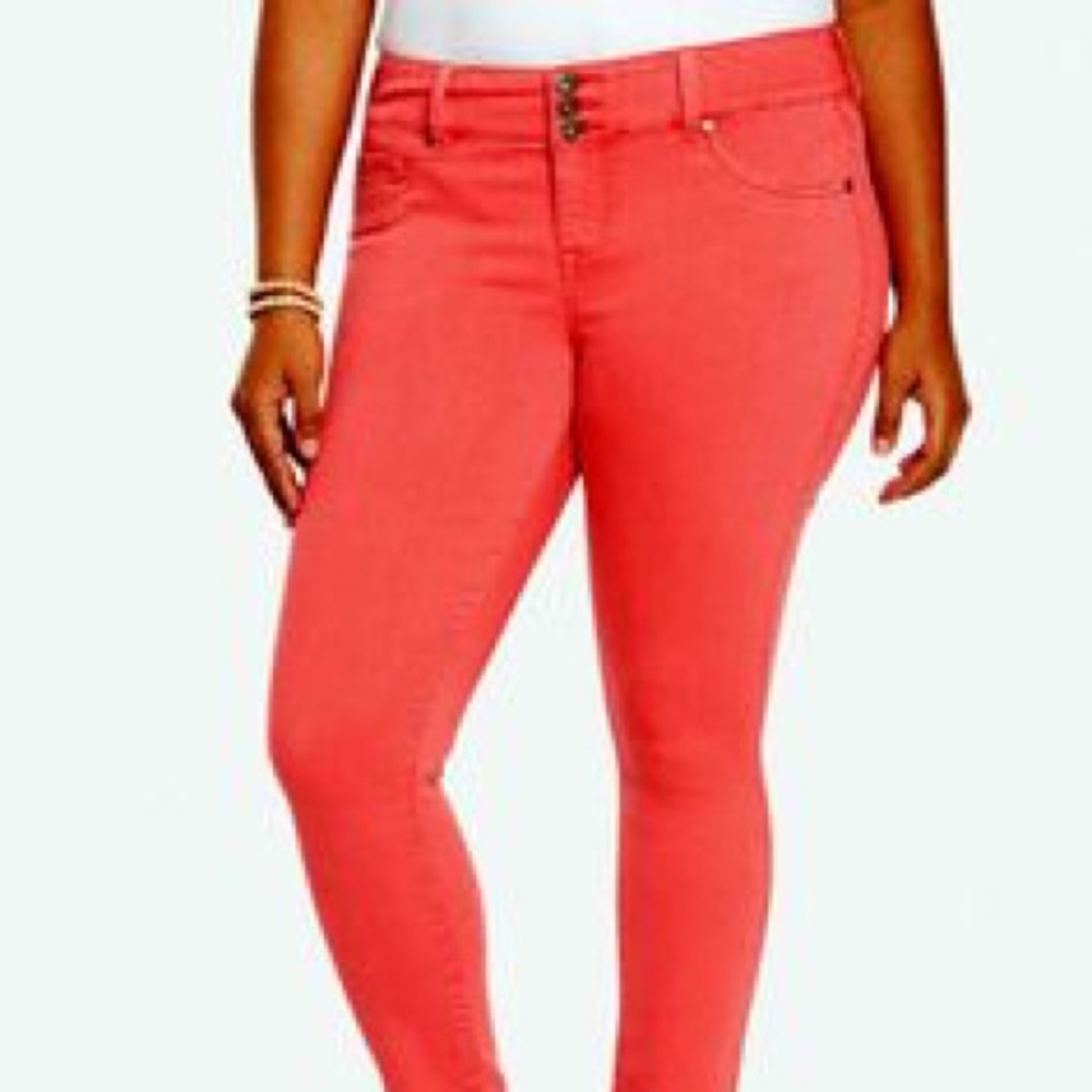Torrid Slim Skinny Jeans Plus 16 Faded Wash Denim